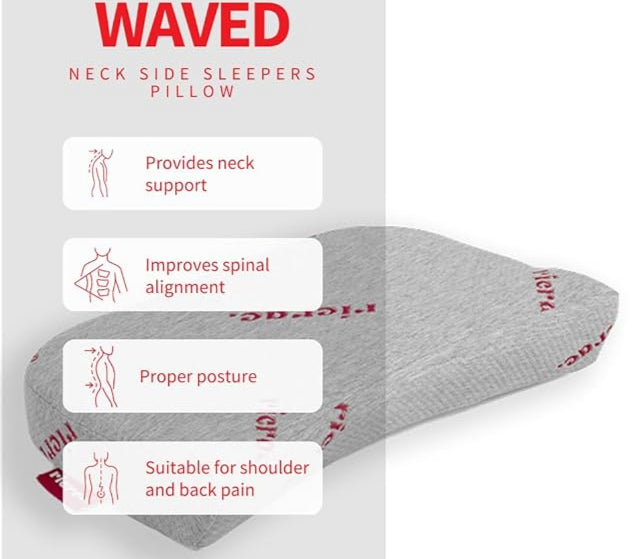 Waved Neck Side Sleepers Pillow