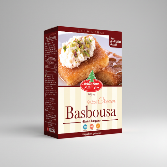 Basbousa flour with cream Holw El Sham بسبوسة بالقشطة حلو الشام