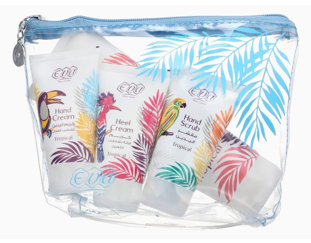 Eva Skin Care Tropical Sacoche (Heel Cream+Hand Cream+Hand Scrub+Body Lotion)