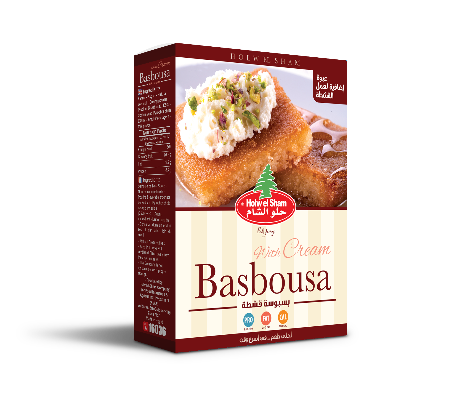 Basbousa flour with cream  Holw El Sham بسبوسة بالقشطة حلو الشام
