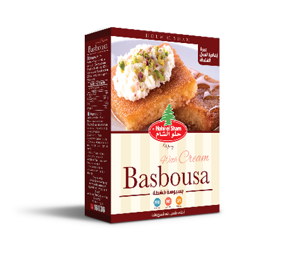 Basbousa flour with cream  Holw El Sham بسبوسة بالقشطة حلو الشام