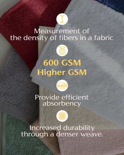 More Cottons- Essential Trim Towel 600 GSM  (70cm×140cm)