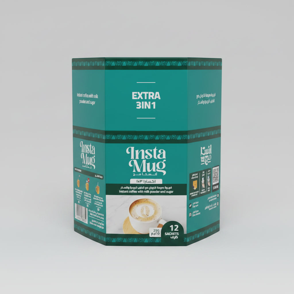 Instamag Instant Coffee with Powdered Milk- 12 Sachets