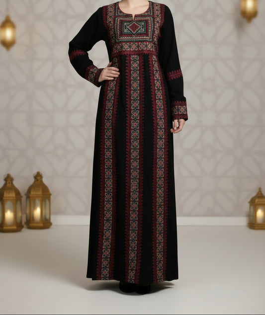Luxurious Crepe Abayas with Sinai Etamine embroidery عباية تطريز سيناوي ايتامين