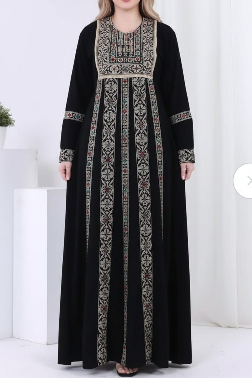 Luxurious Crepe Abayas with Sinai Etamine embroidery عباية تطريز سيناوي ايتامين